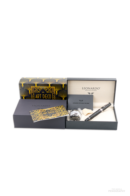 Leonardo Momento Zero Grande Art Deco Deep Black (Platinum Trims)